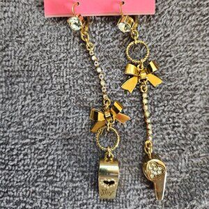 Betsey Johnson Dangling Whistle Earrings